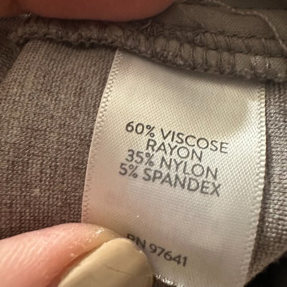 j. jill Ponte Knit Pull-On Pant Woman Large SLIM LEG Grey Tweed-like Faux Zipper - Picture 7 of 7